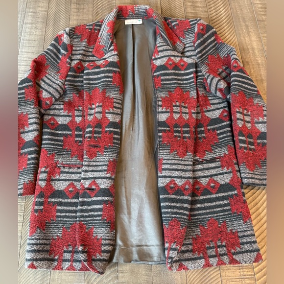 DANIELLE B - Vintage Red/Black/Gray Patterned Blazer Women’s Size Medium - Picture 15 of 16